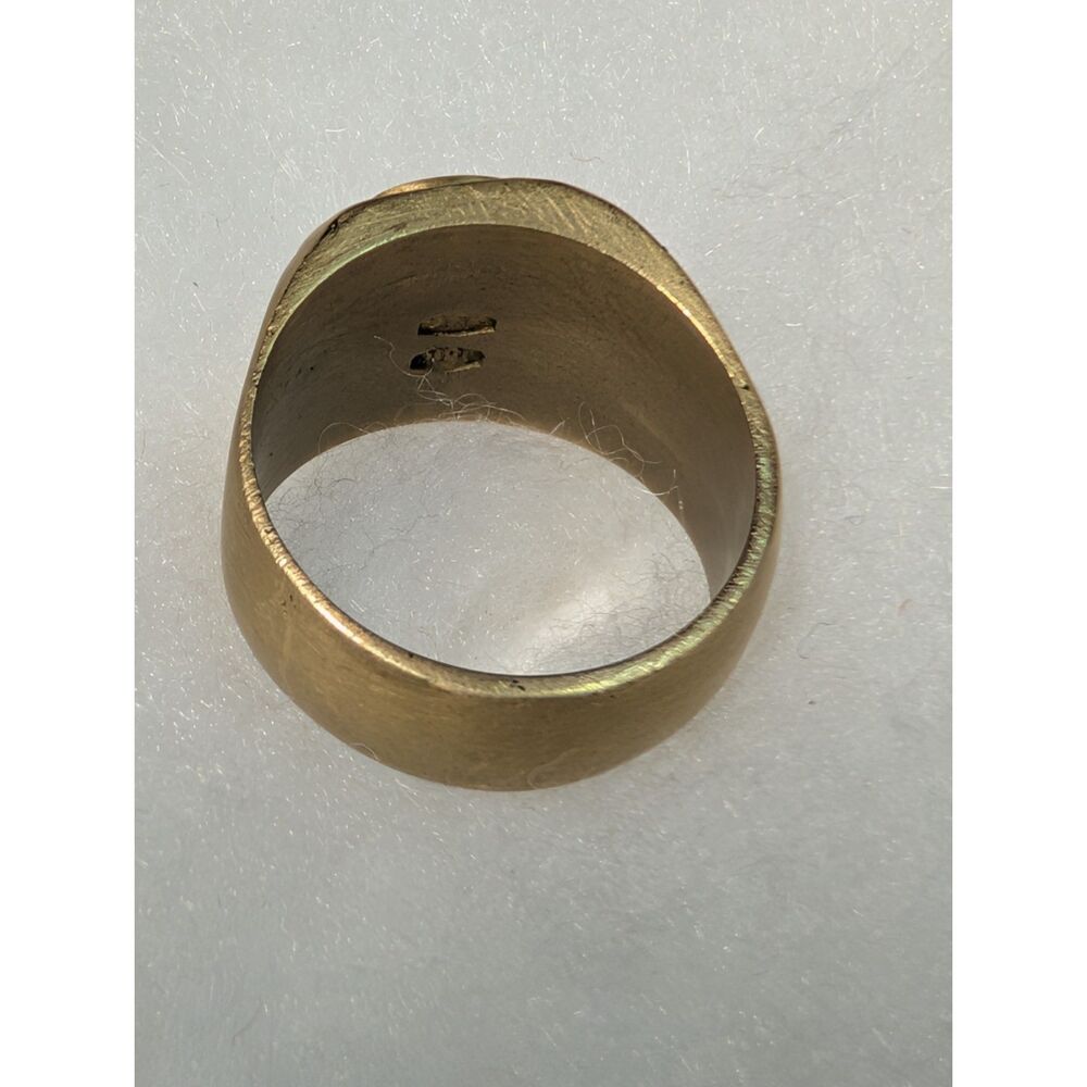 Vintage Brass Signet Ring, Size 11 - Picture 4 of 5